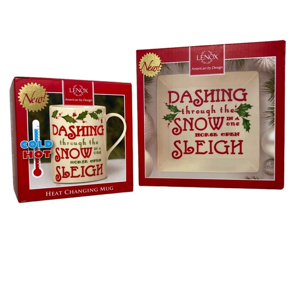 LENOX Holiday Heat Change Mug & Tidbit Plate “Dashing through the Snow…” NWT - Picture 12 of 12